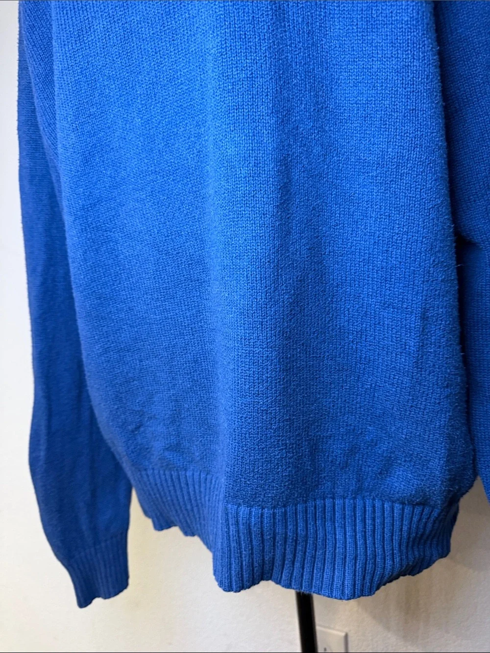 Polo by Ralph Lauren Blue Button Mock Neck Sweater with Yellow Pony